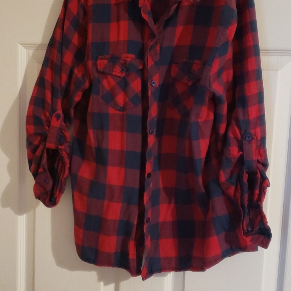 Plaid 3/4 sleeveless